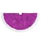 20" Purple Glittered Mini Christmas Tree Skirt with Faux Fur Trim